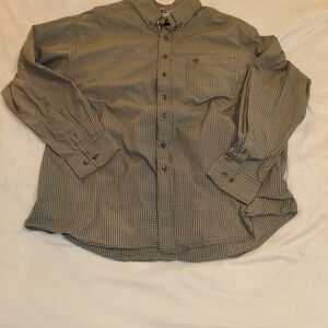 Ariat Men's Green Checkered Button Down Shirt